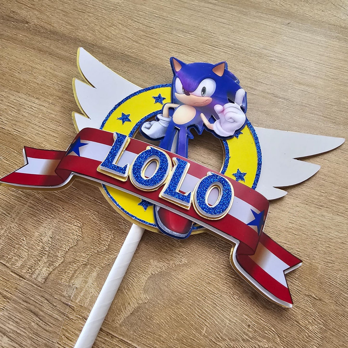 Cake Topper Sencillo de Sonic