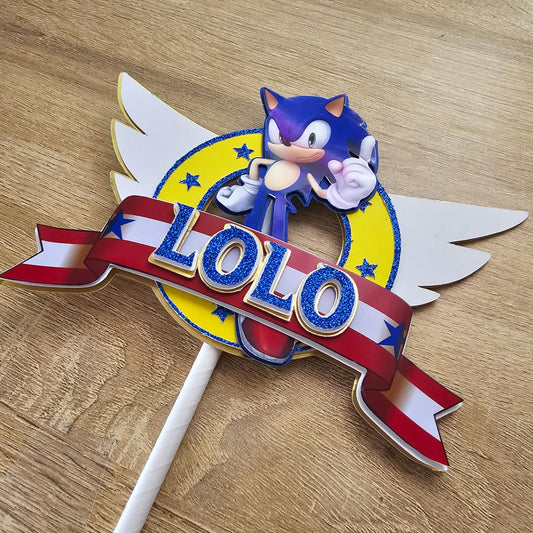 Cake Topper Sencillo de Sonic